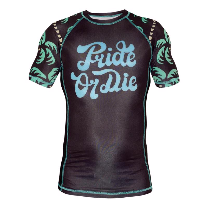 PRIDE OR DIE no training RASHGUARD - BLACK